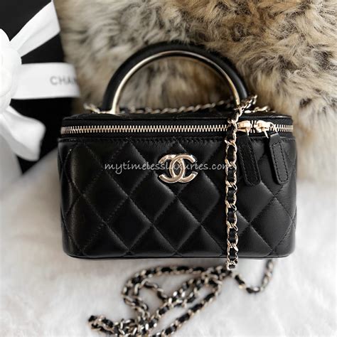 chanel vanity case with top handle|chanel round vanity case.